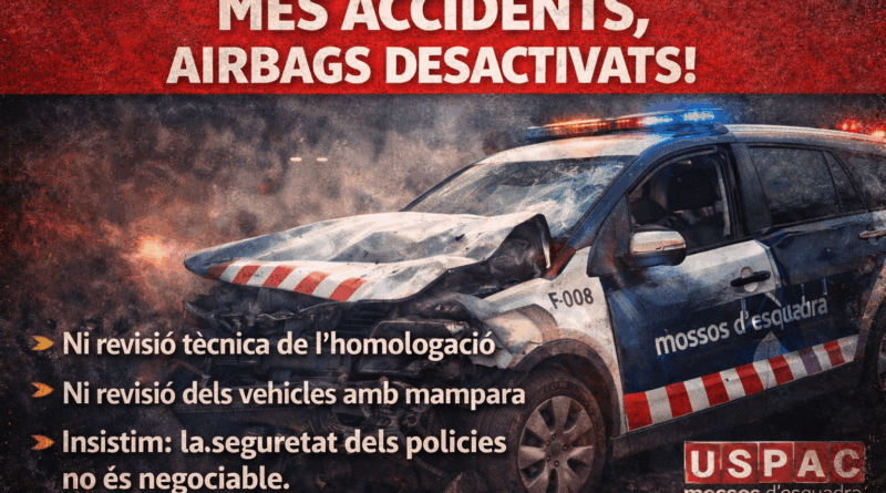 NOU ACCIDENT AMB VEHICLE POLICIAL SENSE ACTIVACI&Oacute; D&rsquo;AIRBAGS
