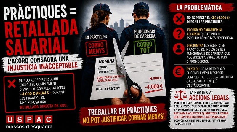 PR&Agrave;CTIQUES = RETALLADA SALARIAL: L&rsquo;ACORD CONSAGRA UNA INJUST&Iacute;CIA INACCEPTABLE.