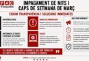 USPAC-USCOP EXIGIM EL PAGAMENT IMMEDIAT DE LES NITS I CAPS DE SETMANA DEL MES DE MAR&Ccedil;