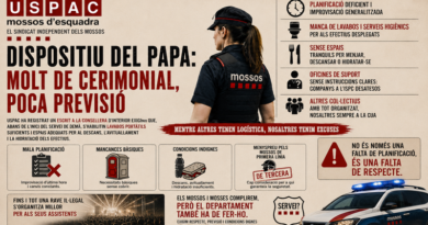 VISITA DEL PAPA: ELS MOSSOS RESPONEN, EL DEPARTAMENT NO EST&Agrave; A L&rsquo;ALTURA