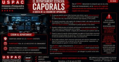 EL DEPARTAMENT ESTALVIA CAPORALS A COSTA DE LA SEGURETAT OPERATIVA