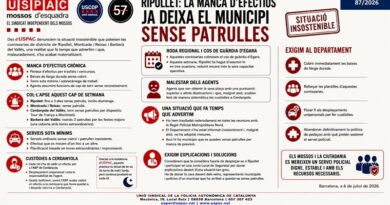 RIPOLLET: LA MANCA D&rsquo;EFECTIUS JA DEIXA EL MUNICIPI SENSE PATRULLES
