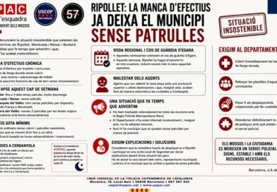 RIPOLLET: LA MANCA D&rsquo;EFECTIUS JA DEIXA EL MUNICIPI SENSE PATRULLES
