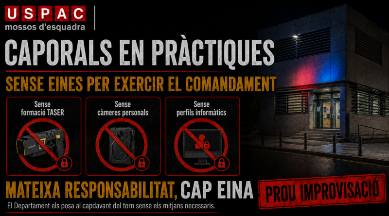 NOUS CAPORALS EN PR&Agrave;CTIQUES, SENSE EINES PER EXERCIR EL COMANDAMENT