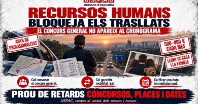 RECURSOS HUMANS NO VOL QUE ELS MOSSOS TORNIN A CASA AMB LES SEVES FAM&Iacute;LIES