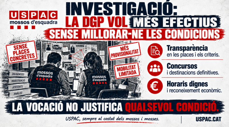 OFERIMENT D&rsquo;INVESTIGACI&Oacute;, UN &ldquo;PUEDO Y NO QUIERO&rdquo; DE LA DIRECCI&Oacute; GENERAL DE LA POLICIA